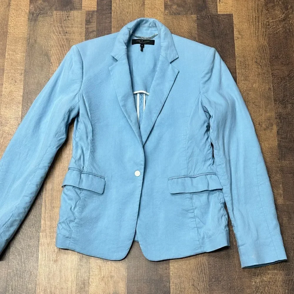 Rag and Bone Blue Margot Classic Fit Blazer Size 6